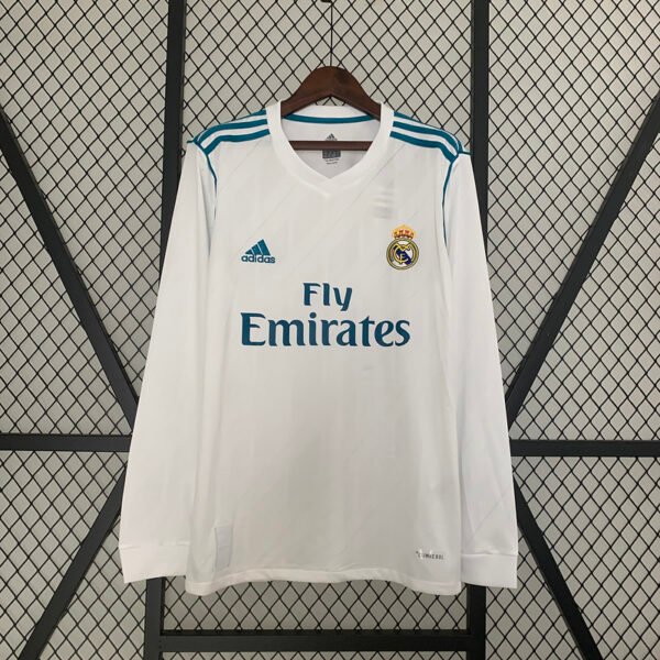Real Madrid 2017/18 Home Retro Long Sleeves Jersey S-2XL
