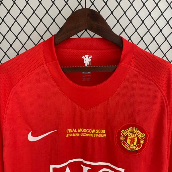 1fdcdb4a Manchester United 2007/08 Champions League version Home Retro Long Sleeve Jersey S-2XL