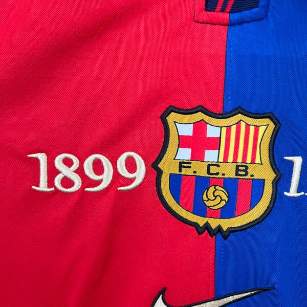 Barcelona 100 Anniversary Home Retro Long Sleeve Jersey S-2XL