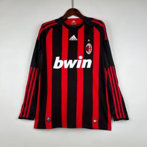 AC Milan 2008/09 Home Retro Long Sleeve Jersey S-2XL