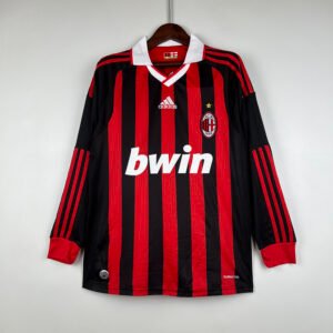 AC Milan 2009/10 Home Retro Long Sleeve Jersey S-2XL