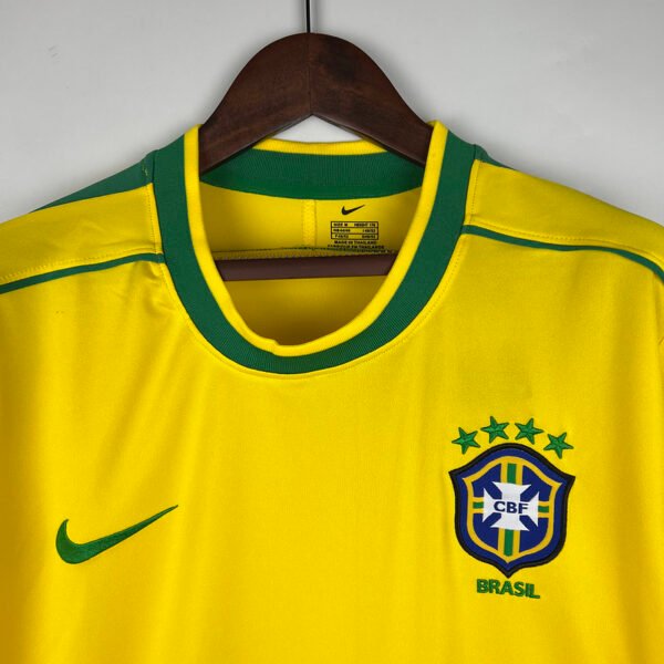 3ad2dd19 Brazil 1998 Home Retro Long Sleeve Jersey S-2XL