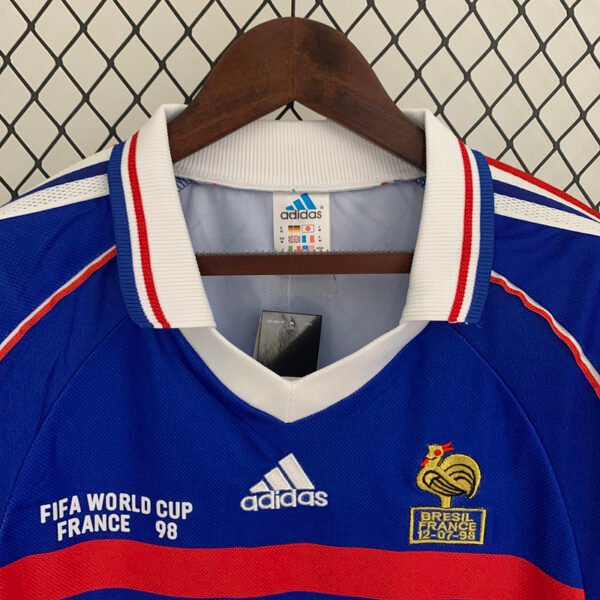 4efeaf9a France 1998 Home Retro Long Sleeve Jersey S-2XL