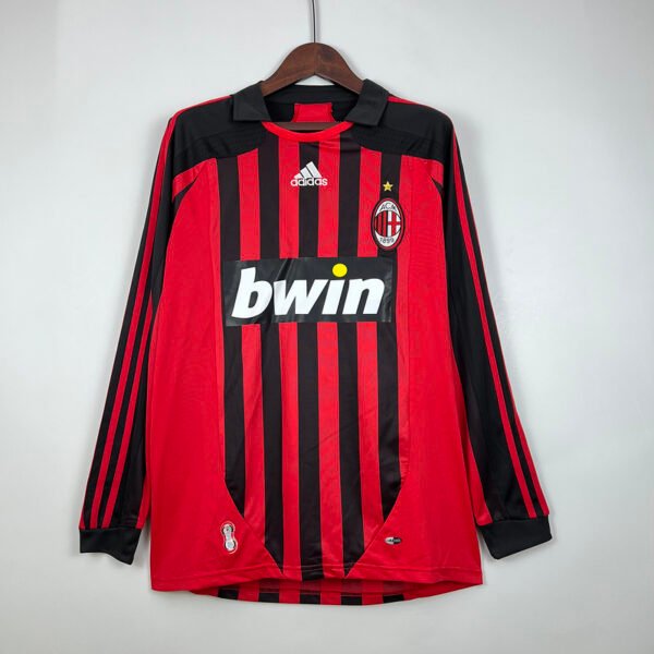 AC Milan 2007/08 Home Retro Long Sleeve Jersey S-2XL