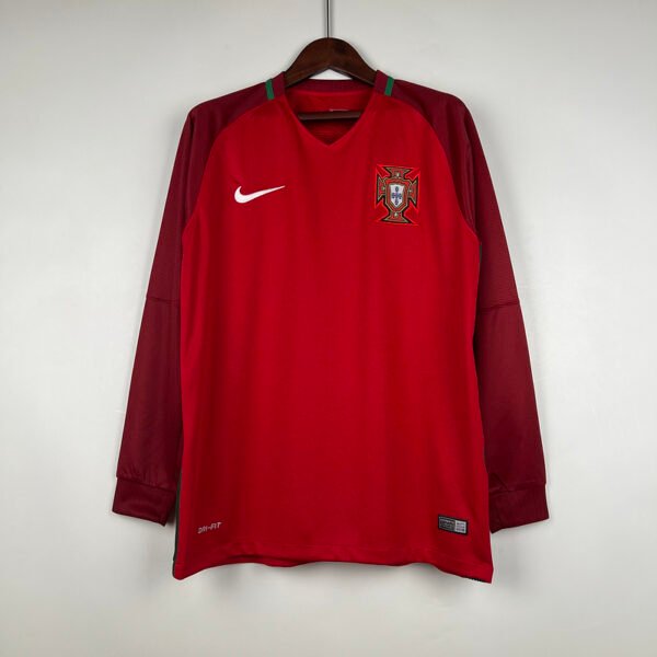 5ffd813c Portugal 2016 Home Retro Long Sleeve Jersey S-2XL