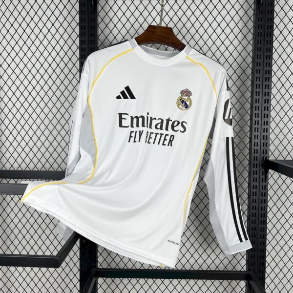 Real Madrid 25/26 Home Long Sleeve Jersey - S-2XL