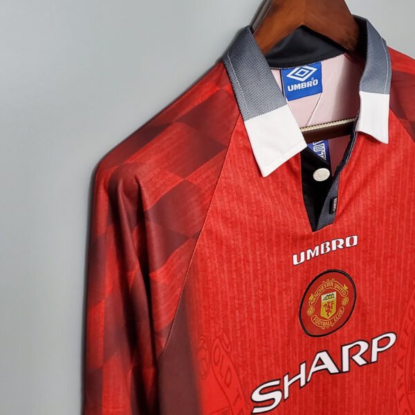 c04007ad Manchester United 1996/97 Home Retro Long Sleeve Jersey S-2XL