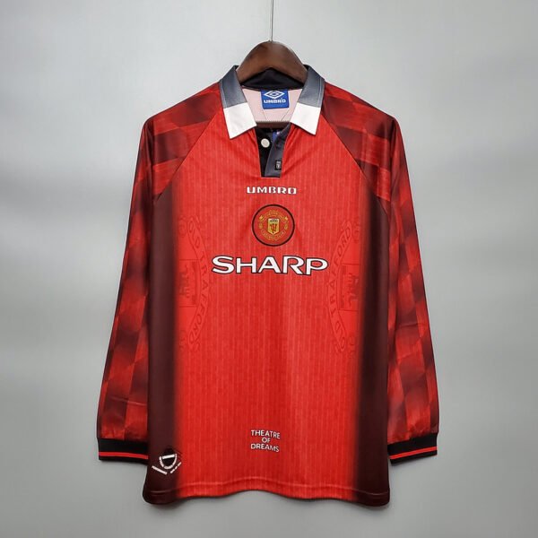 e40f3a28 Manchester United 1996/97 Home Retro Long Sleeve Jersey S-2XL