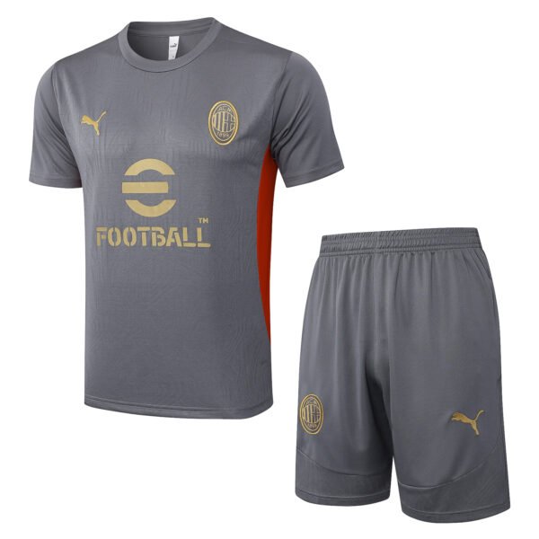 AC Milan 24/25 Gray Training Short-Sleeve Set - S-2XL