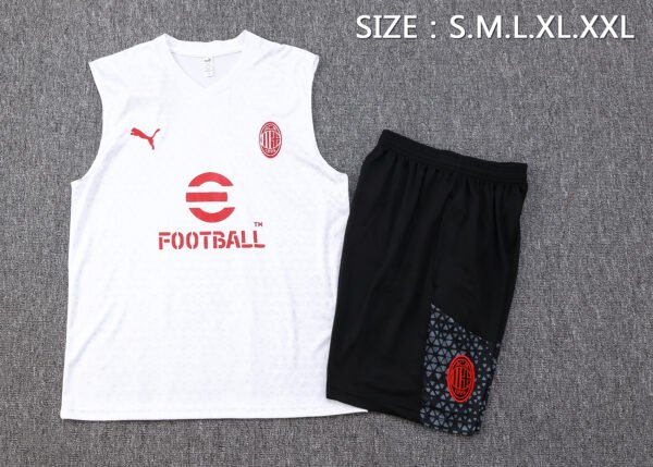 AC Milan 23/24 White Training Vest Set - S-2XL