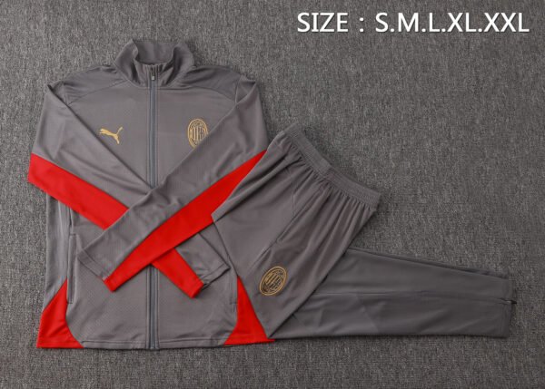 AC Milan 24/25 Gray Training Full-Zip Set - S-2XL