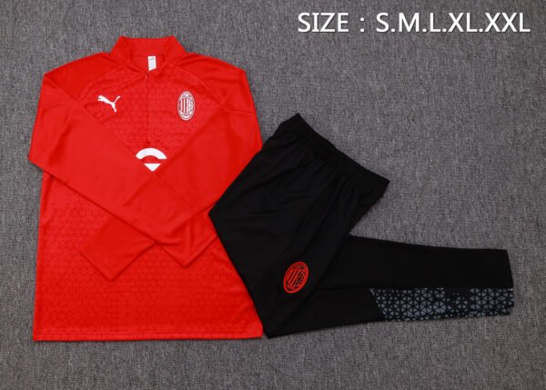 AC Milan 23/24 Red Spray Training Half-Zip Set - S-2XL