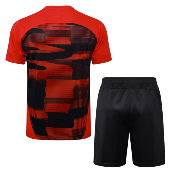 AC Milan 24/25 Red-Black Spray Training Short-Sleeve Set - S-2XL