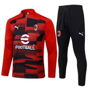 AC Milan 24/25 Red-Black Spray Training Half-Zip Set - S-2XL